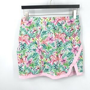 Stella Parker Sport Women Size Medium Skort Pink Green Floral Skirt Shorts Liner